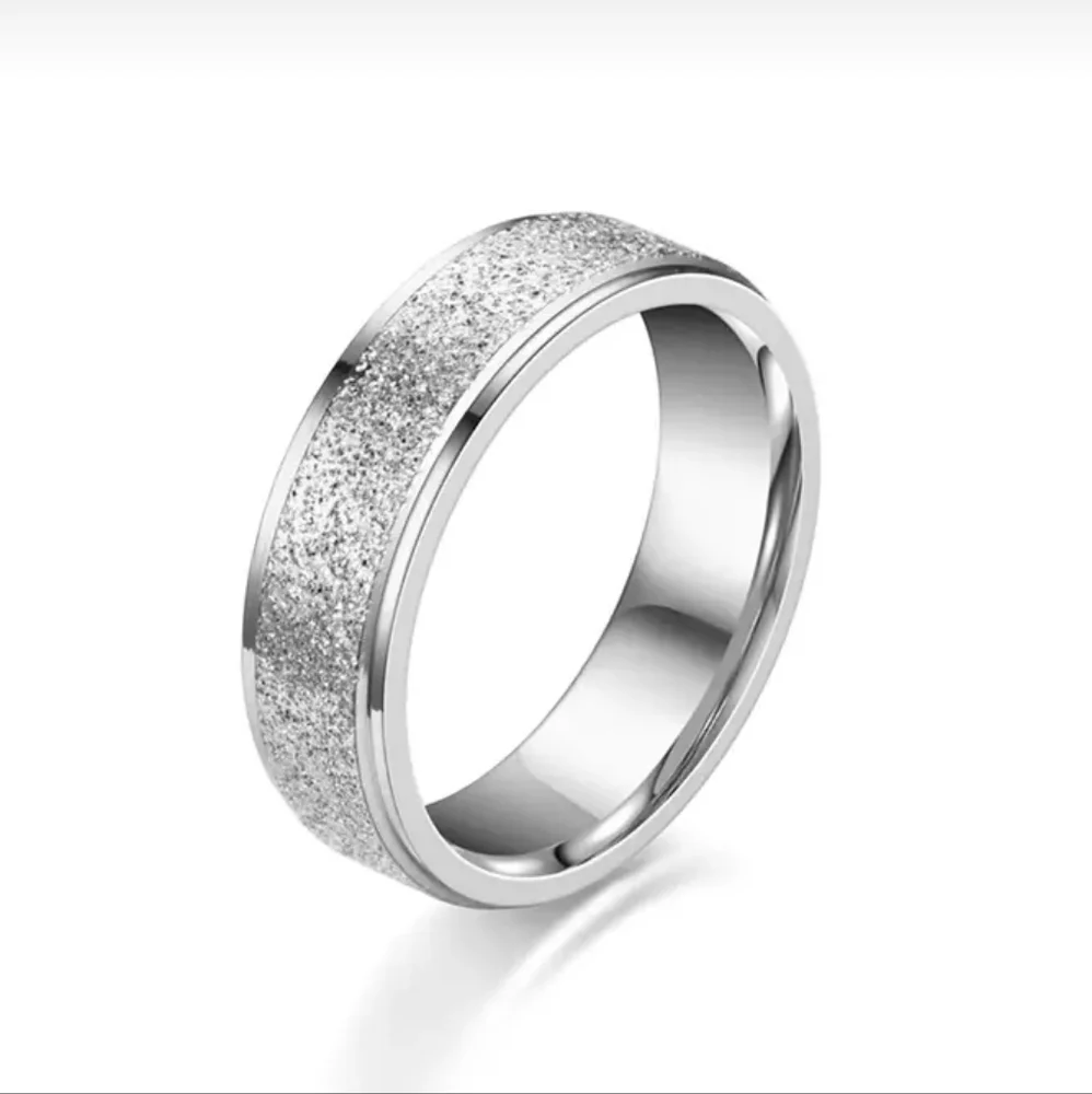 Silver Textured Stainless Steel Ring Engagement Wedding Band 6 7 8 9 10 11 12